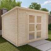 Abri de jardin toit plat 9m² PENTY - madriers 40mm brut - Gardy Shelter Ma boutique